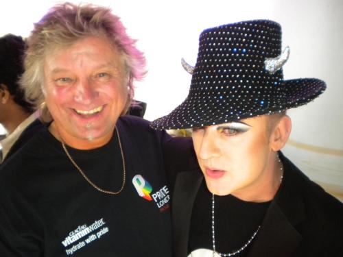 Barry with Boy George